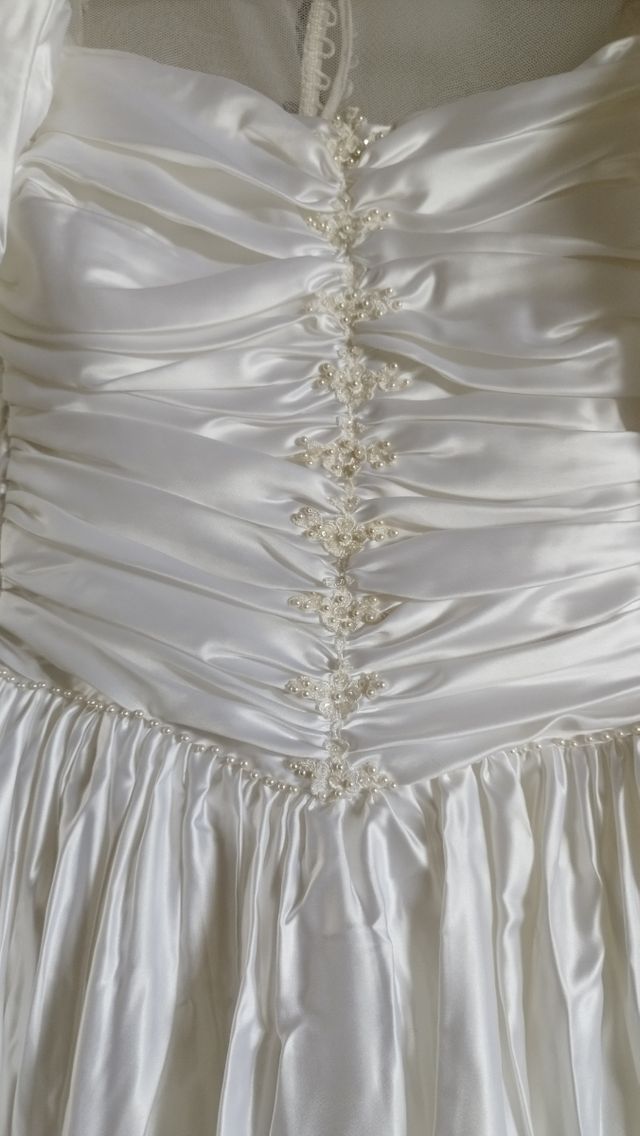 Vestido novia raso blanco talla 36