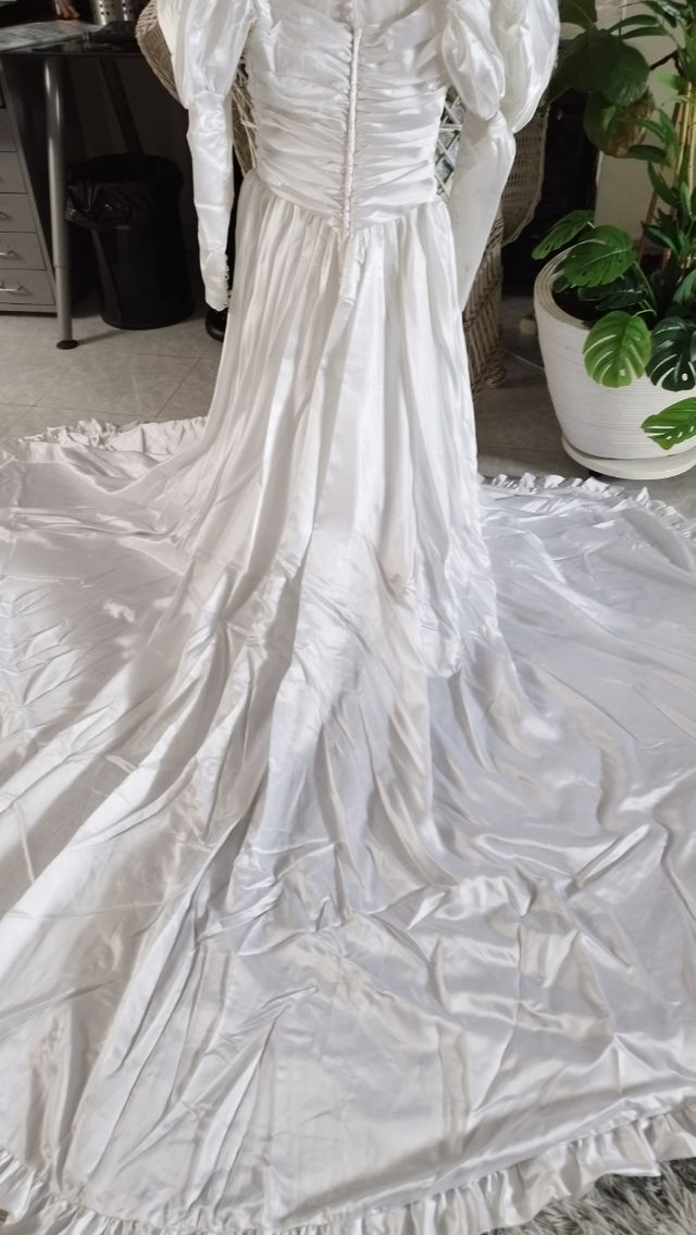 Vestido novia raso blanco talla 36
