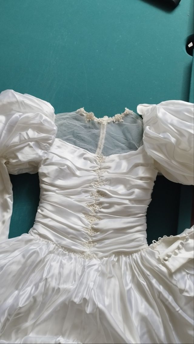 Vestido novia raso blanco talla 36