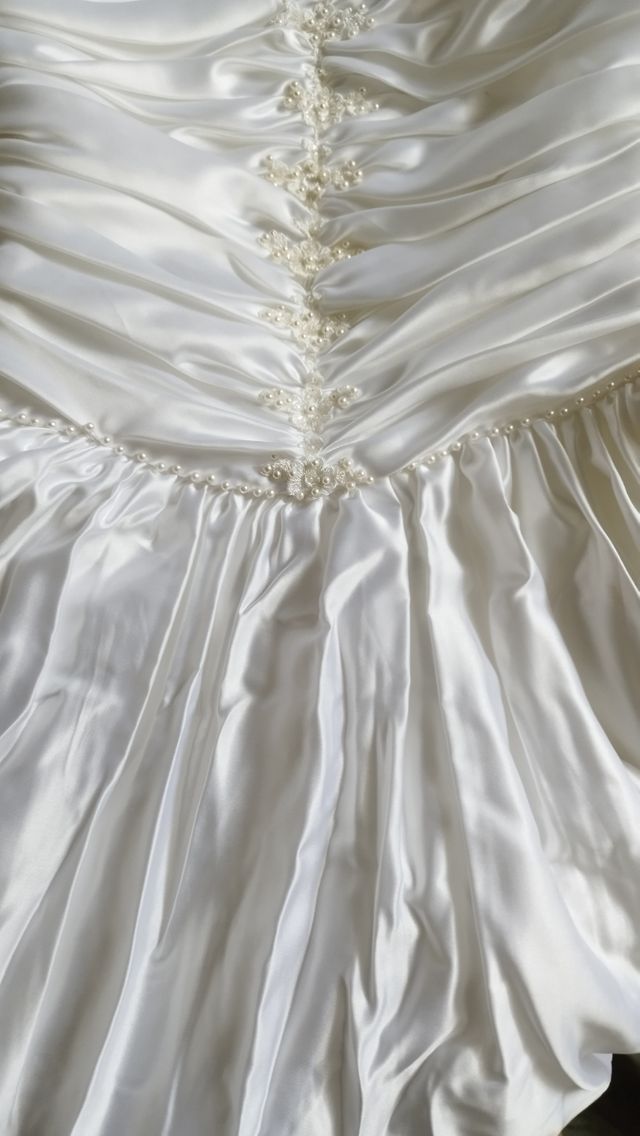 Vestido novia raso blanco talla 36