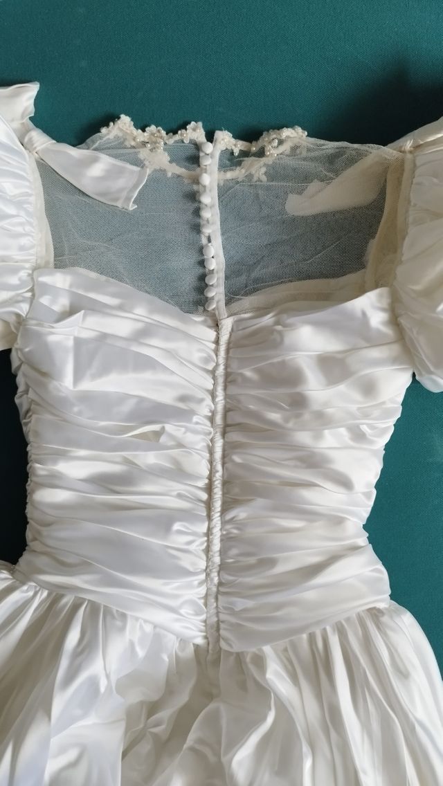 Vestido novia raso blanco talla 36