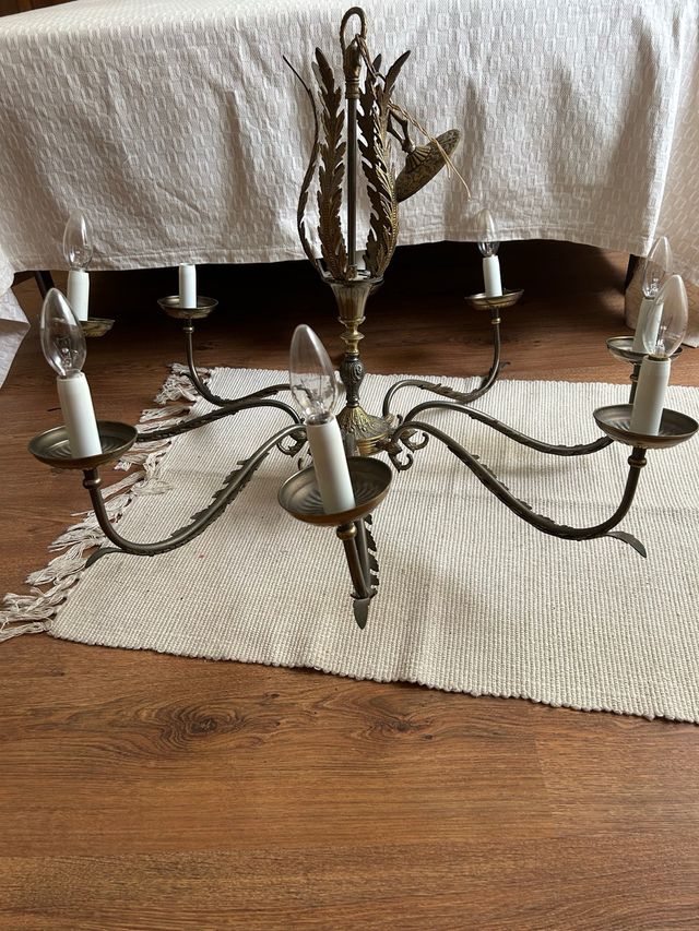 Lampara techo antigua 6 luces