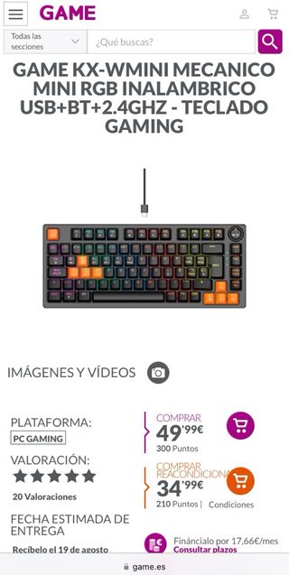 Teclado gamer GAME KX-WMINI - Como nuevo