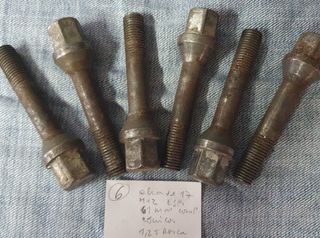 6 Pernos/Parafusos vintage para jantes, M12x1,25