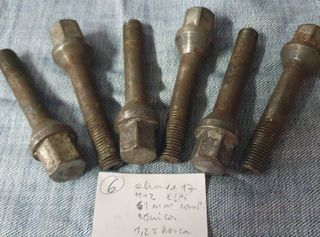 6 Pernos/Parafusos vintage para jantes, M12x1,25