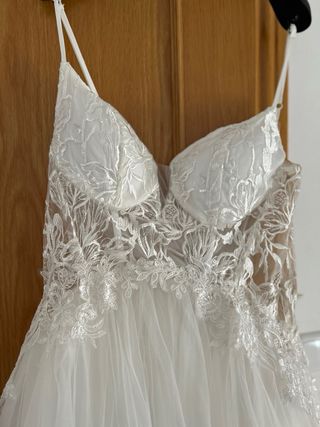Vestido nuevo de  novia blanco elegante, corte A