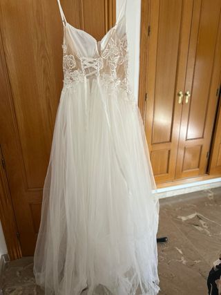 Vestido nuevo de  novia blanco elegante, corte A