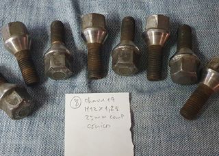 8 Pernos/Parafusos vintage para jantes, M12x1,25