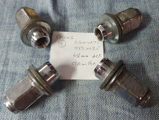 4 Muito raras Porcas vintage para jantes, M12x1.25