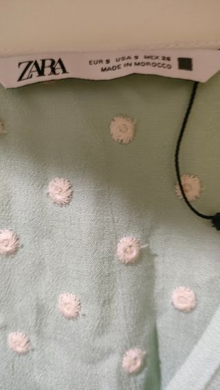 Vestido Zara verde menta - volantes