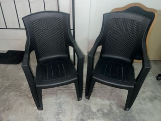 2 Sillas de jardín - Plástico Negro