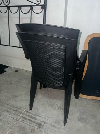 2 Sillas de jardín - Plástico Negro