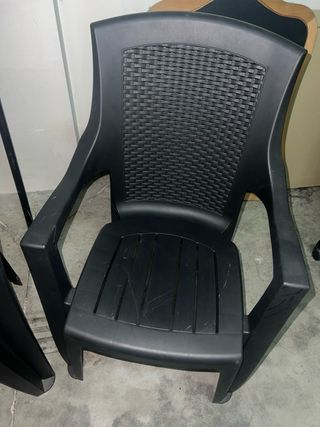2 Sillas de jardín - Plástico Negro
