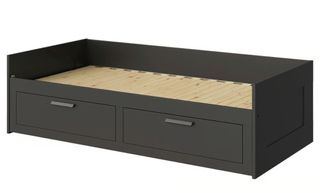 Diván negro con cajones - cama nido