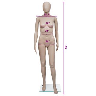 vidaXL Maniquí de mujer con cabeza redonda