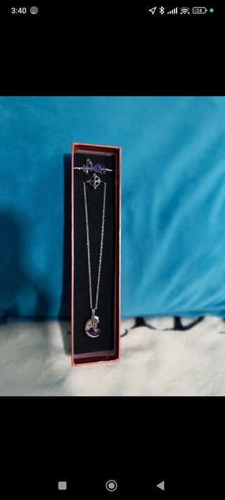 Conjunto amatista y acero