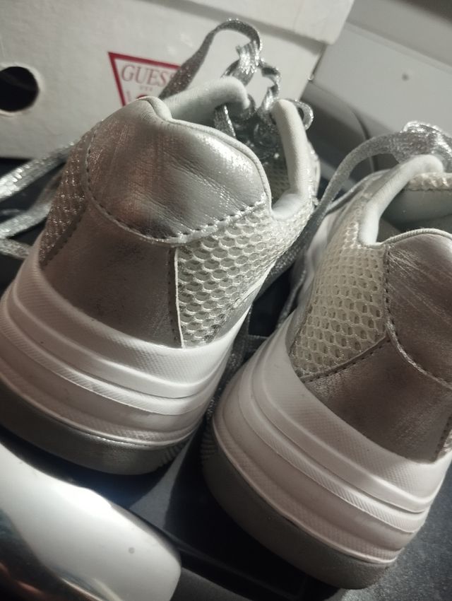 Sneakers argento/bianco 36