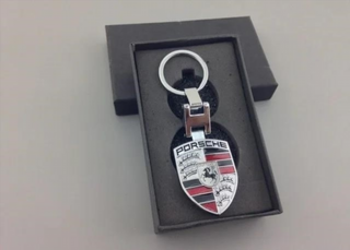 LLAVERO CON PORSCHE LOGO PLATA