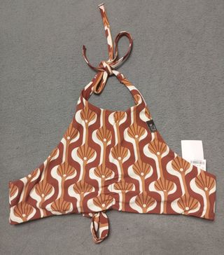 Bikini Etam estampado retro marrón