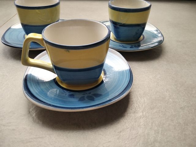 3 Tazzine caffè Dipinto a mano