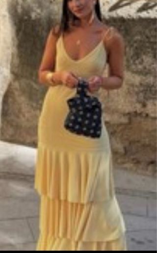 Vestido Zara amarillo largo