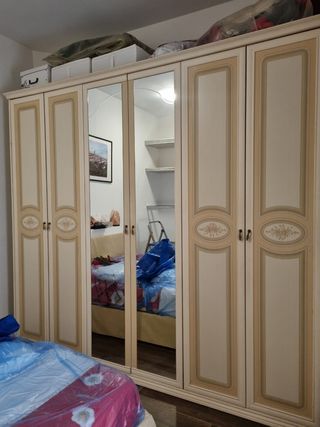 Armadio 6 ante legno bianco beige