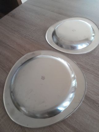 2 vassoi metallo argentati