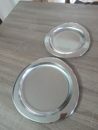 2 vassoi metallo argentati