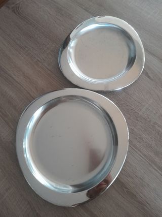 2 vassoi metallo argentati