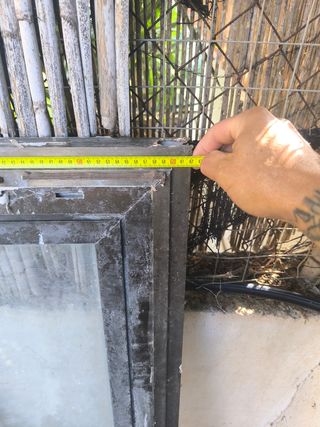 Ventana aluminio climalit oscura usada con marco