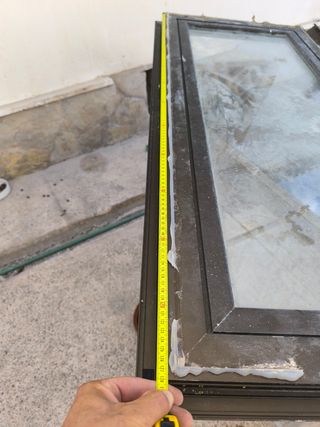 Ventana aluminio climalit oscura usada con marco