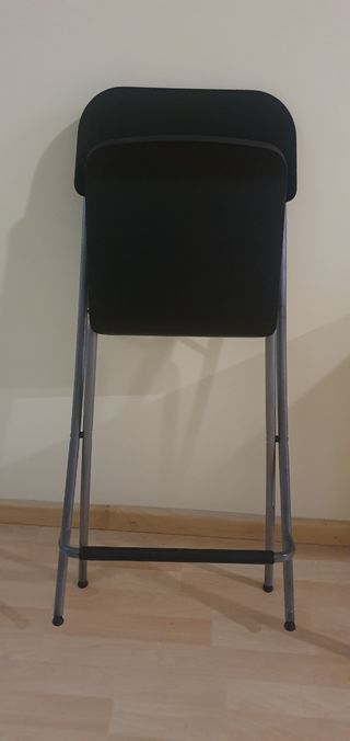 Silla plegable alta - Negra y Plata