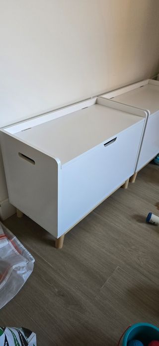 2 Baúles juguetes blancos - Madera
