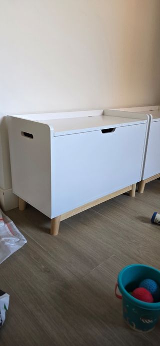 2 Baúles juguetes blancos - Madera