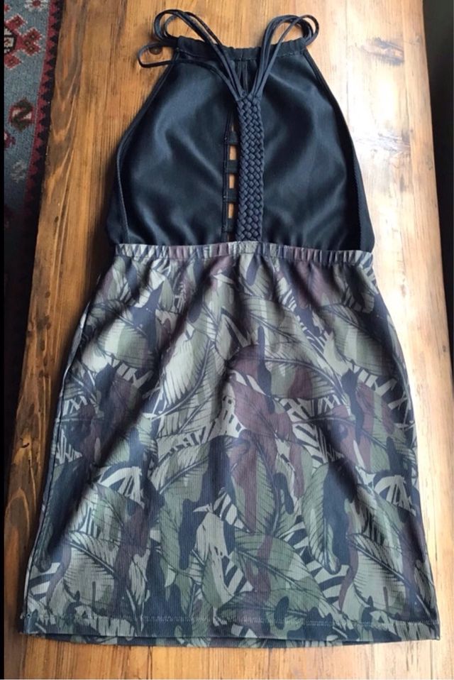 Miniabito estivo - grigio, verde oliva