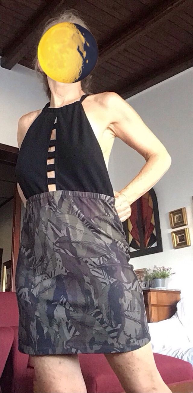 Miniabito estivo - grigio, verde oliva