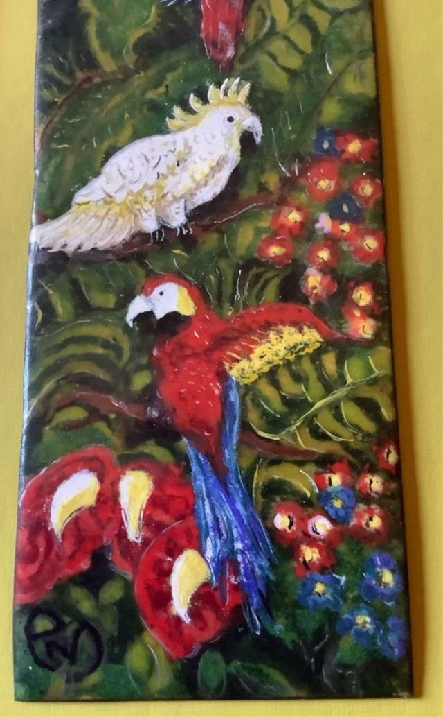 ESMALTE PINTADO MANO CON MARCO DE MADERA