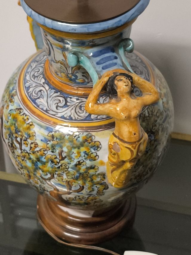 Lámpara cerámica Talavera antigua