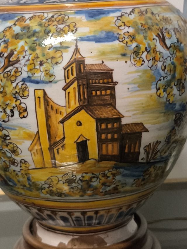 Lámpara cerámica Talavera antigua