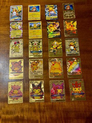 Cartas Pokémon Pikachu y raichu - 20 cartas