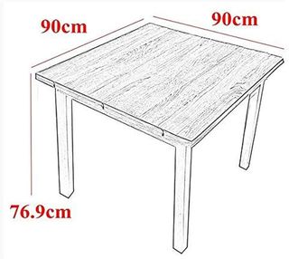 Mesa cuadrada blanca extensible 90x90cm a 180x90cm