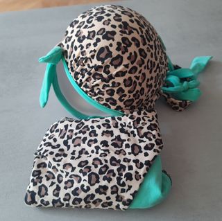 Bikini leopardo - beige y turquesa