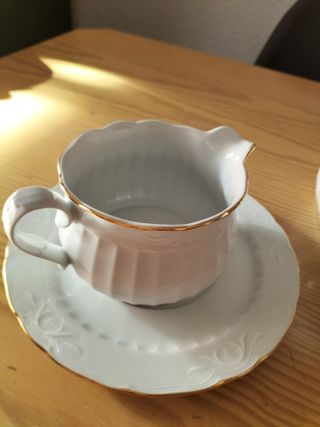 Sopera y salsera Santa Clara blancas con oro