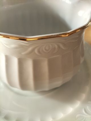 Sopera y salsera Santa Clara blancas con oro