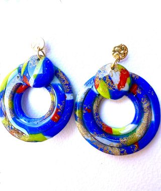 Pendientes arcilla | Azul multicolor