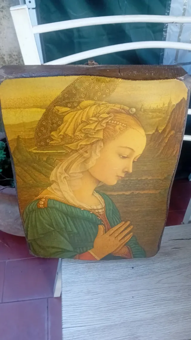 Quadro Madonna legno vintage