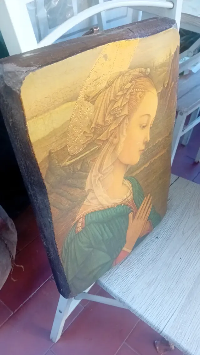 Quadro Madonna legno vintage