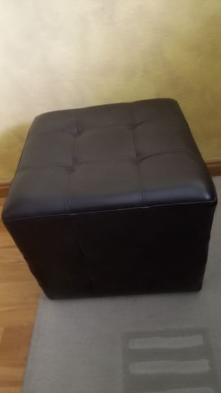 Puff piel sintética marrón chocolate