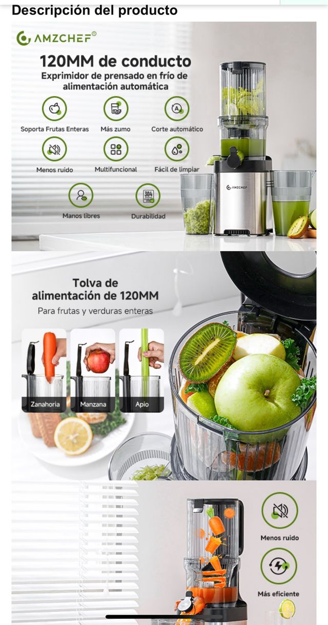 licuadora extractor de zumo prensado en frio