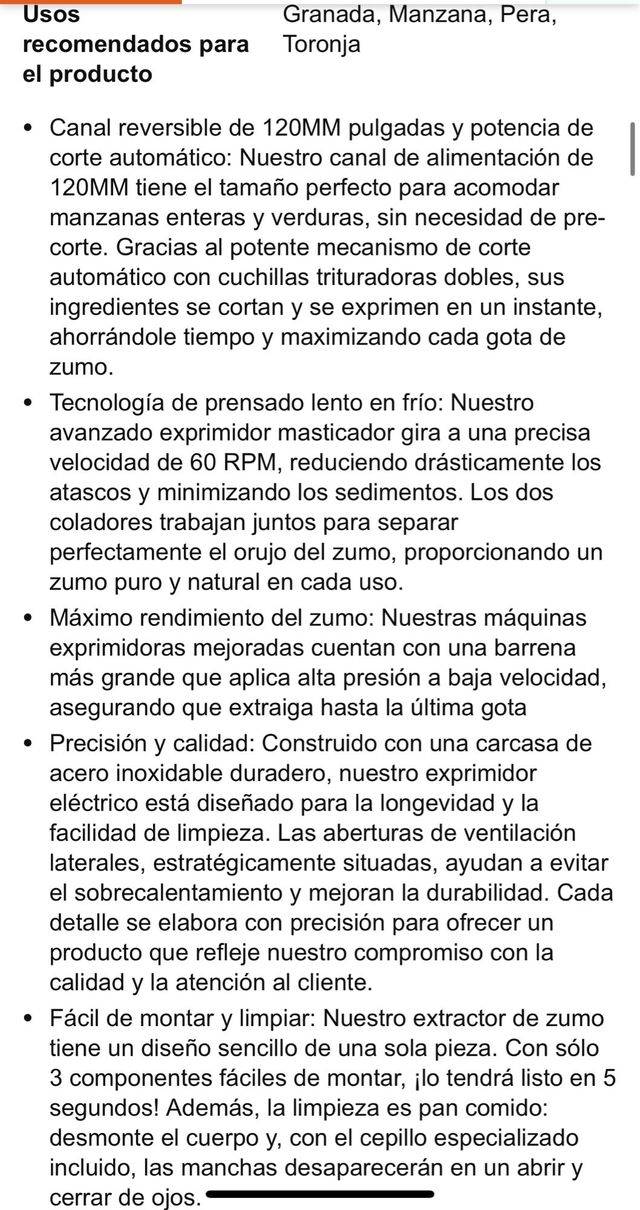 licuadora extractor de zumo prensado en frio